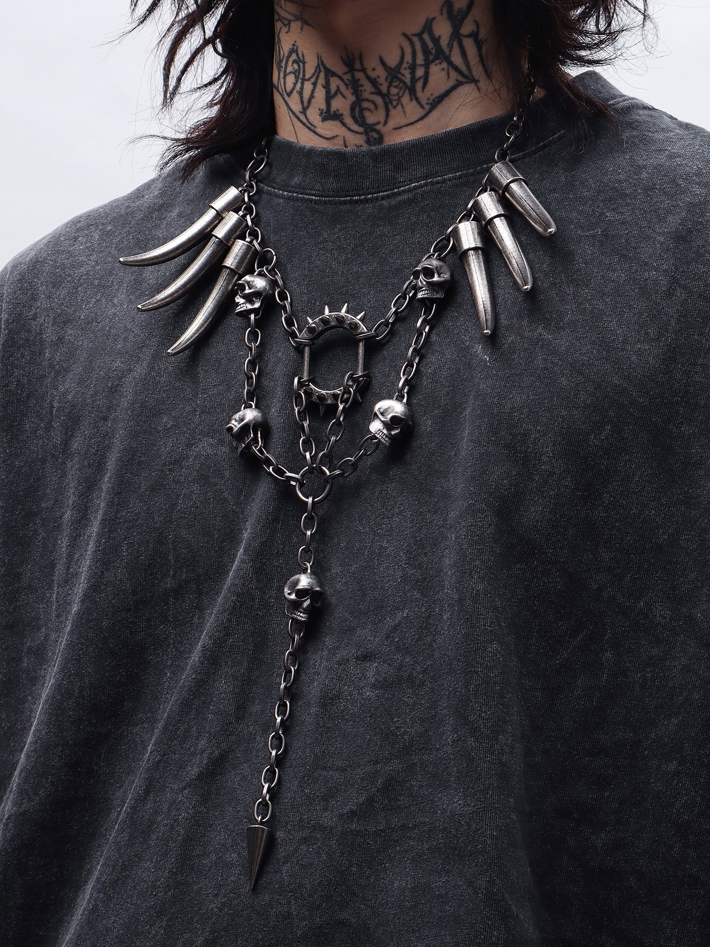 SKULL CLAW PUNK NECKLACE Z3