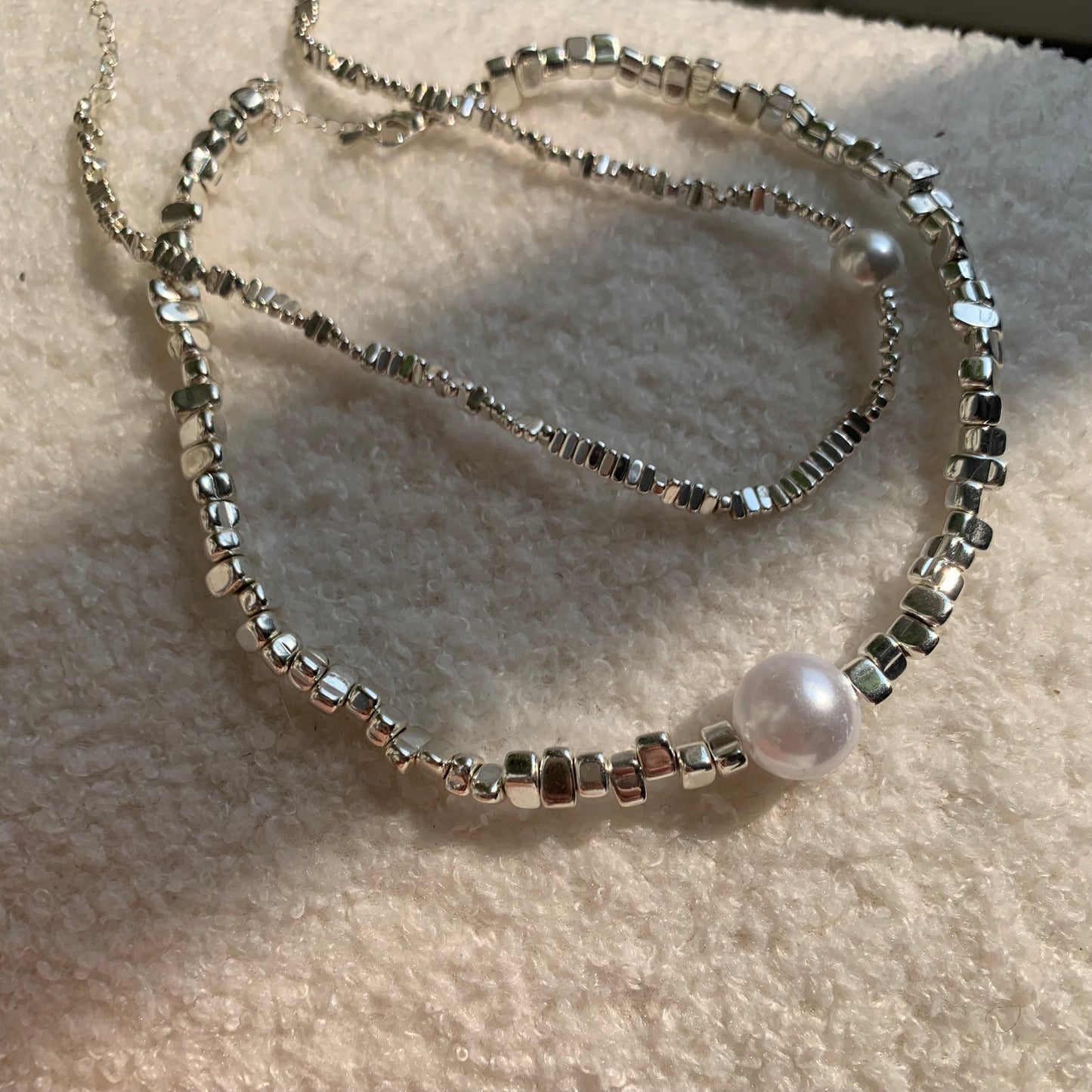 DOUBLE PEARL NECKLACE Z116