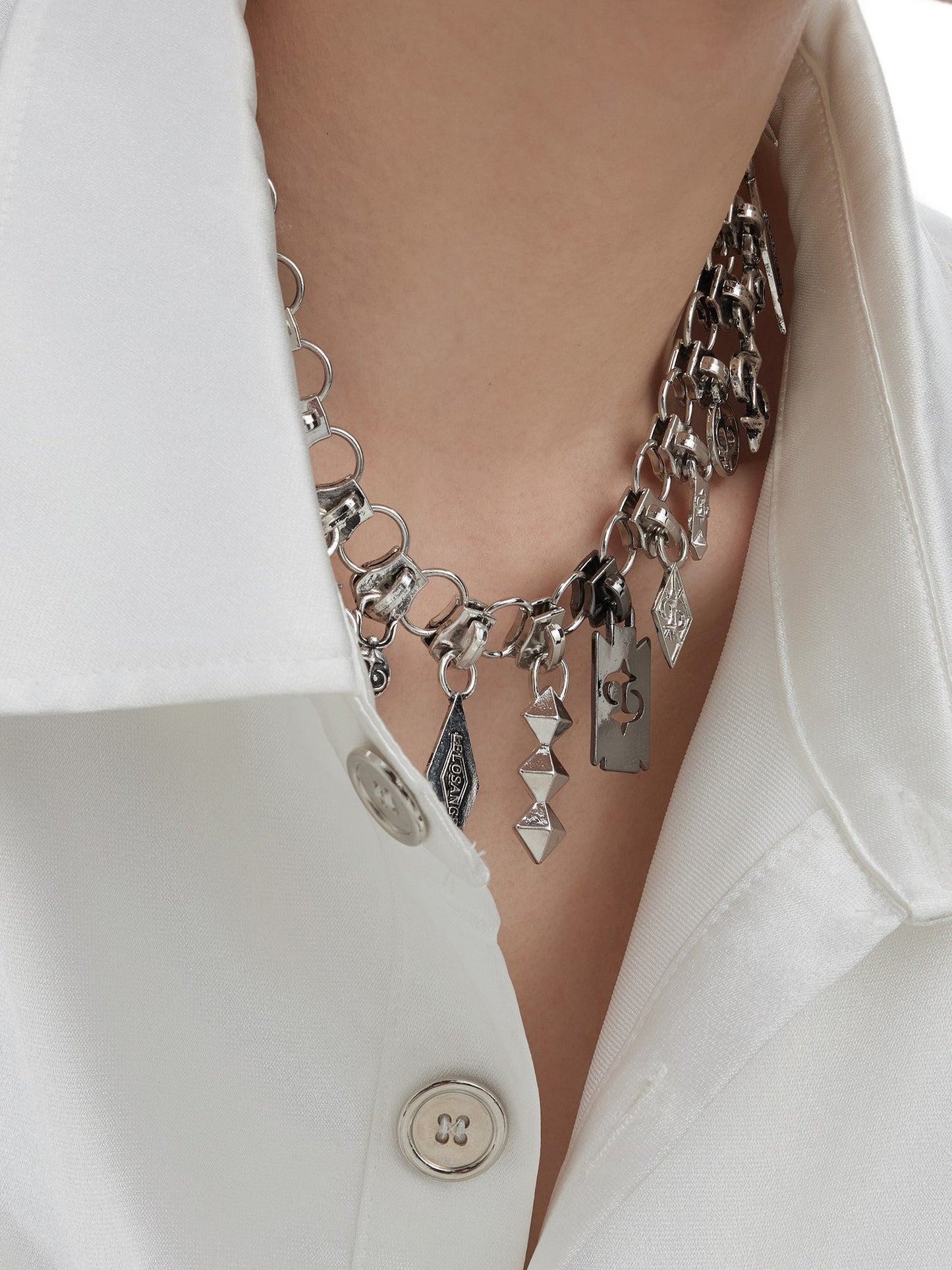 ZIPPER METAL PATTERN NECKLACE Z62