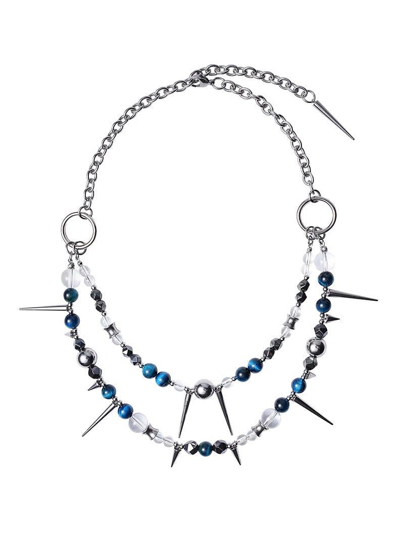 BLUE ICE STUDDED NECKLACE Z1