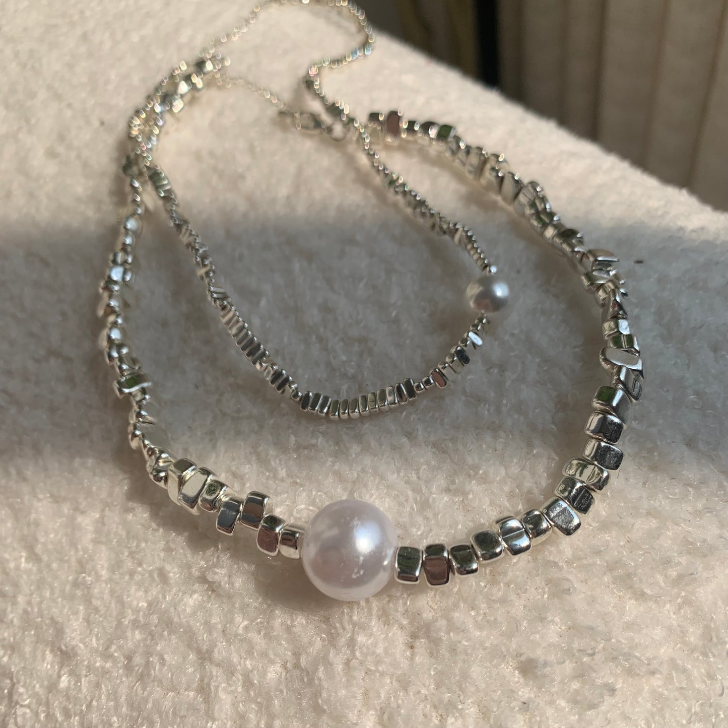 DOUBLE PEARL NECKLACE Z116