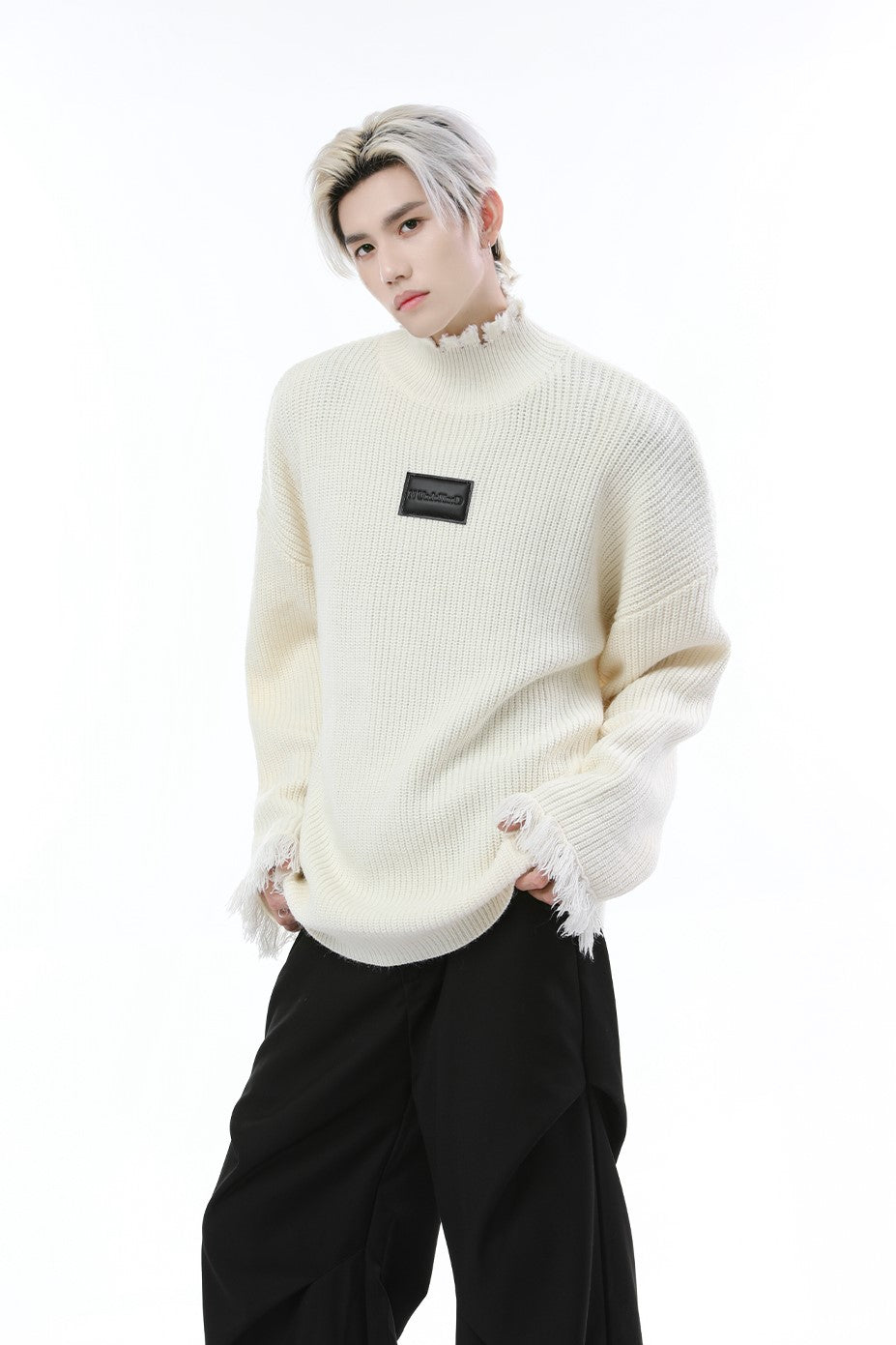 DAMAGED TURTLENECK KNIT Z173