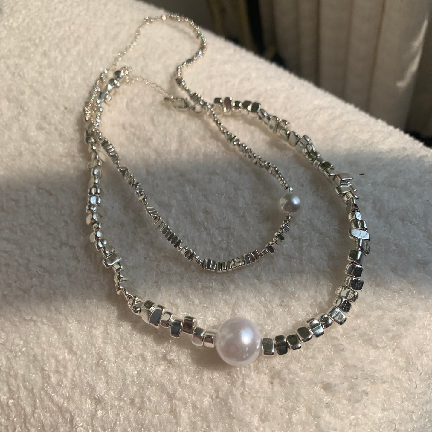 DOUBLE PEARL NECKLACE Z116