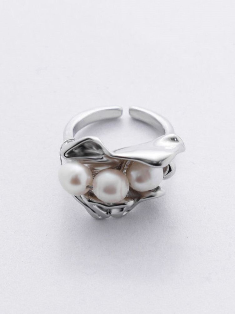 3PEARL OPEN RING Z64